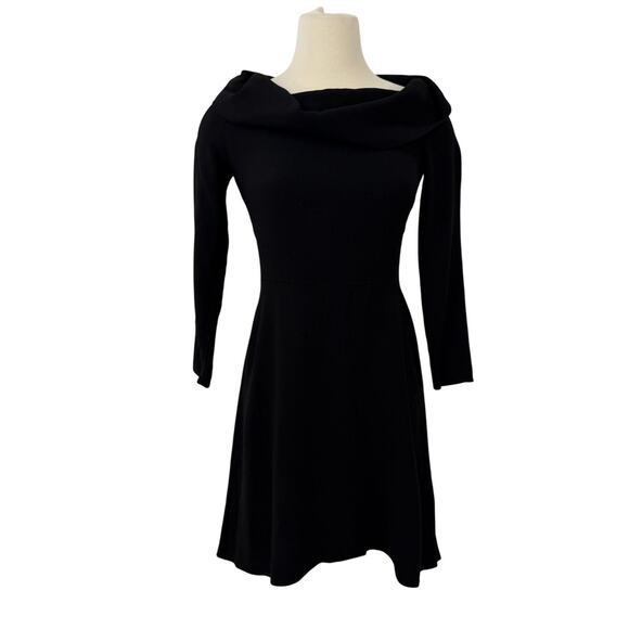 Theory Kensington Off-the-Shoulder Mini Dress in Black Size 2 - Picture 1 of 10